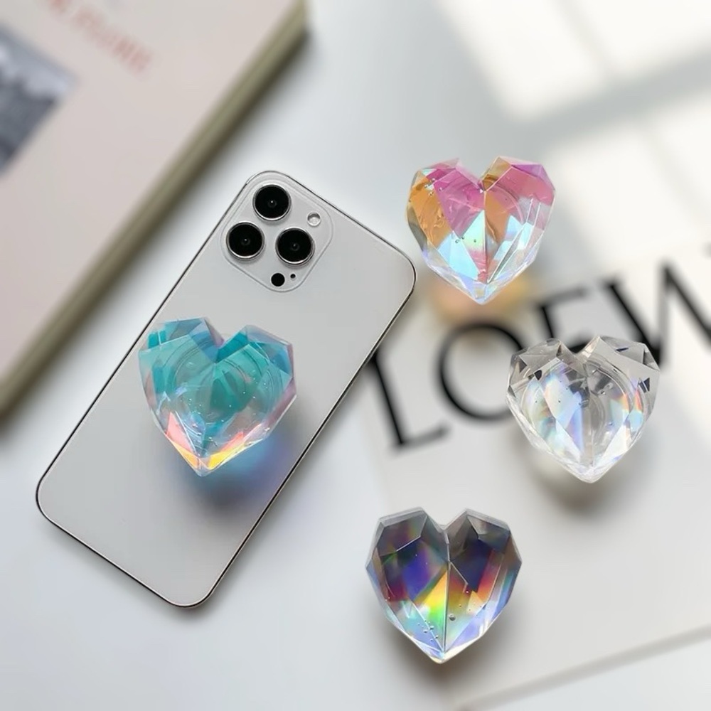 3D Laser Geometric Heart GripTok Mobile Phone Stand Holder IPhone Samsung